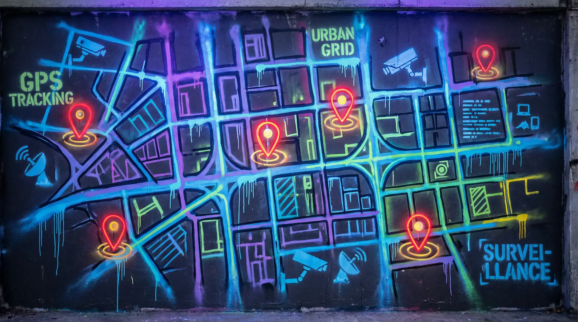 老旺超秦小雨第一次 狗仔追踪地图 - 城市涂鸦风格
